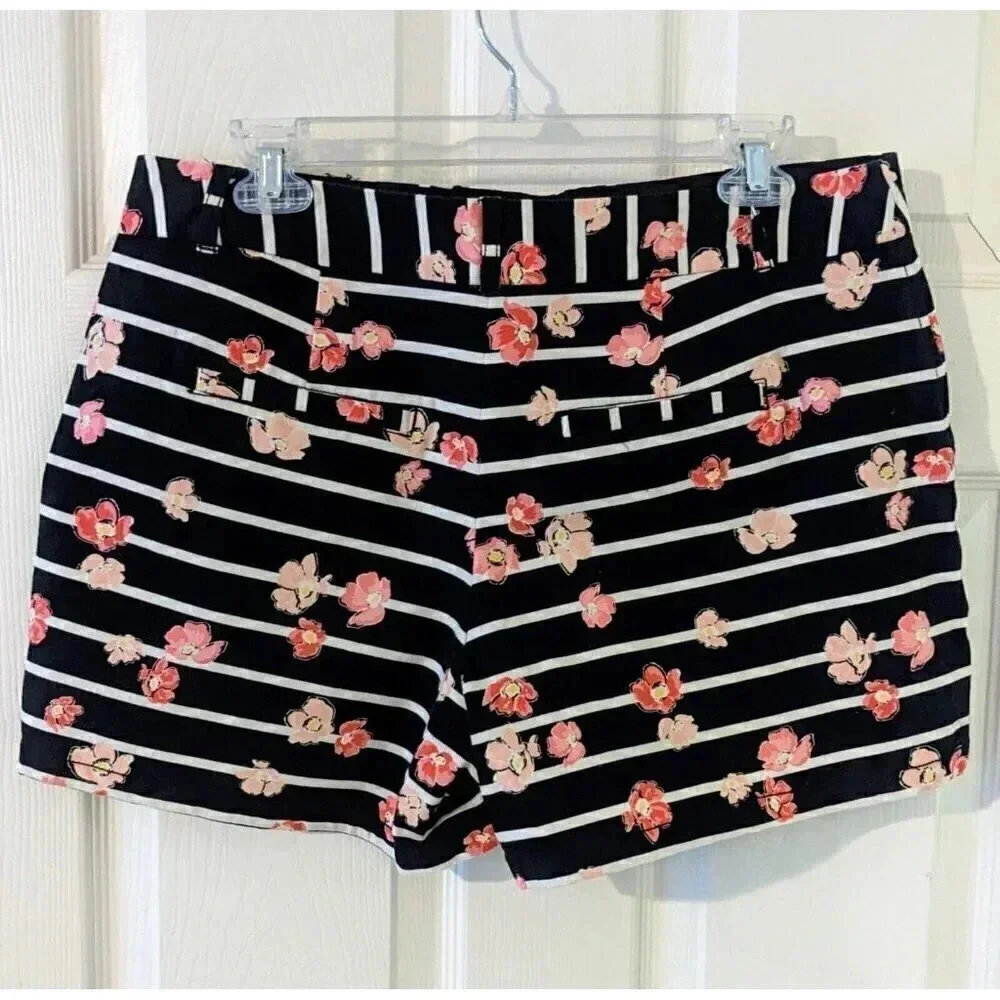 Elle Shorts Floral/Black/Stripe Size‎ 10 Stretch